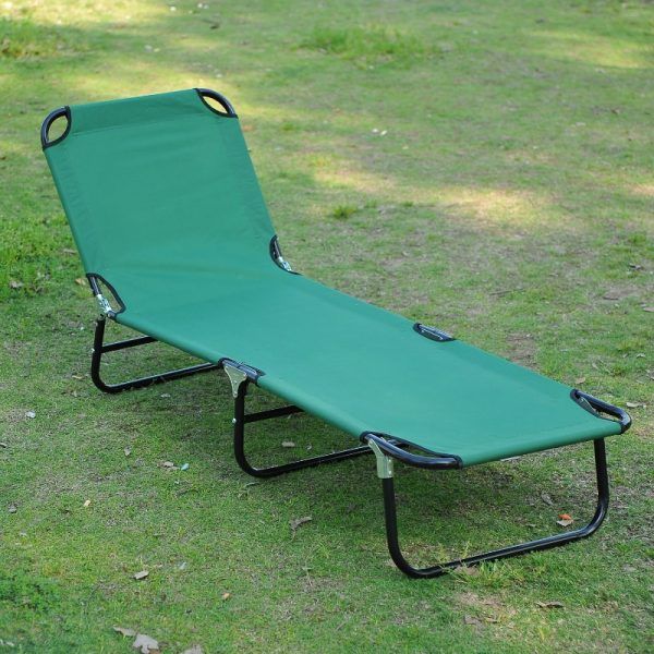 Portable Chaise Lounge Chair Otdoor Indoor Folding Modern Armless Sleeper