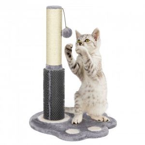 Cat Scratching Post Sisal Rope Kitty Scratcher With Plush Ball