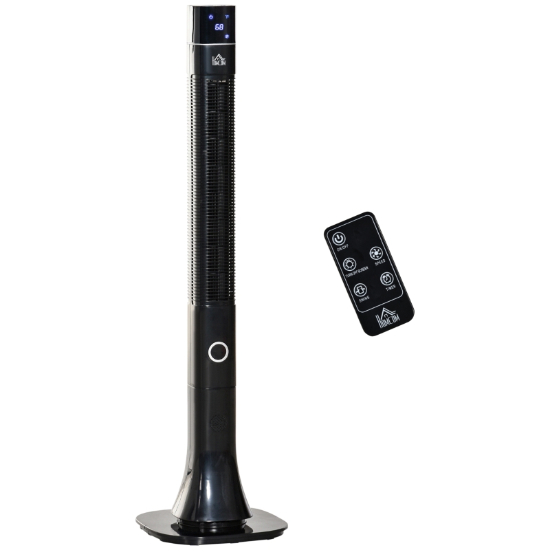 Tower Fan Cooler Without Water 3 Modes And Speeds 70° Oscillating LED Screen Black
