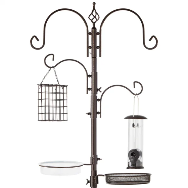 Deluxe Bird Feeding Station Premium Food Feeder Stand Tall For Patio