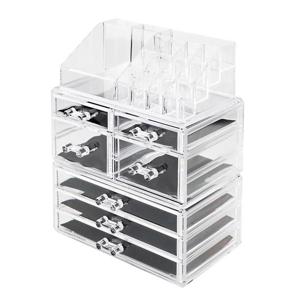 Countertop Makeup Organizer Cosmetics Storage Rack With 7 Drawers