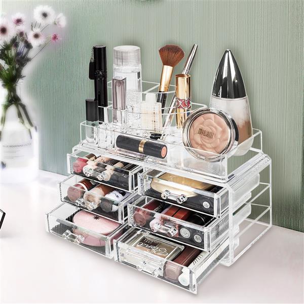 Acrylic Makeup Box With Drawers Desktop Cosmetic Storage Case