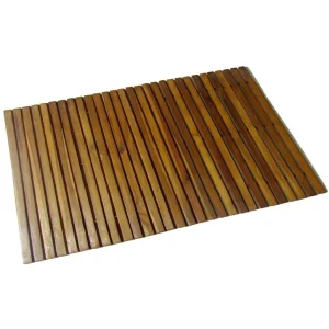 Large Bathroom Floor Mat Wooden Anti Slip Shower Rug