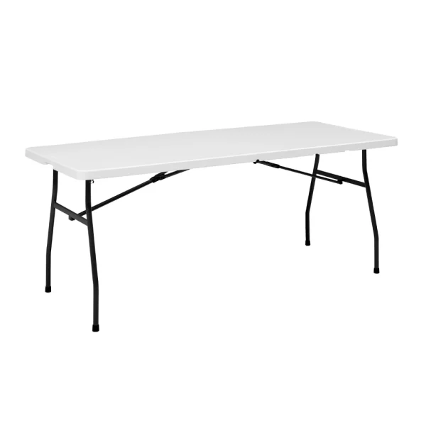 Double Folding Camping Table Plastic Portable Lightweight 6FT White