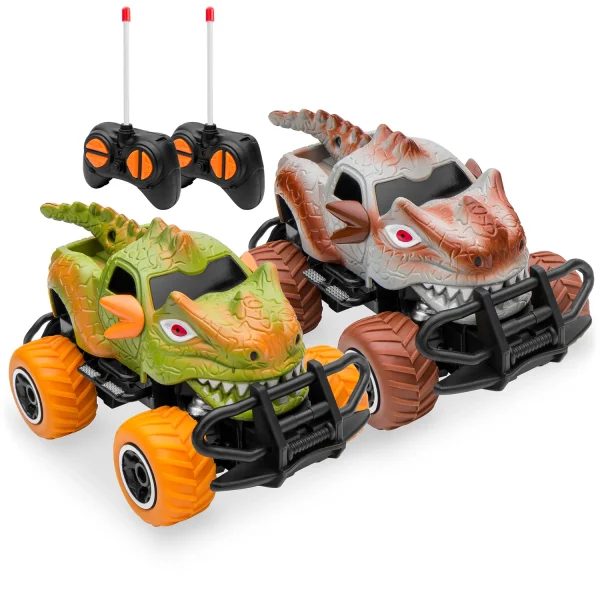 RC Dino Car Set of 2 Mini Remote Control Trucks Toys