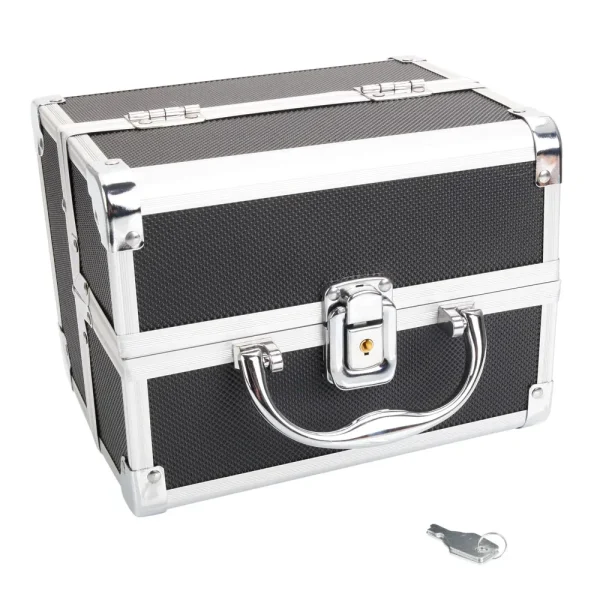 Travel Makeup Organizer Box Beauty Storage Case With Mirror Black