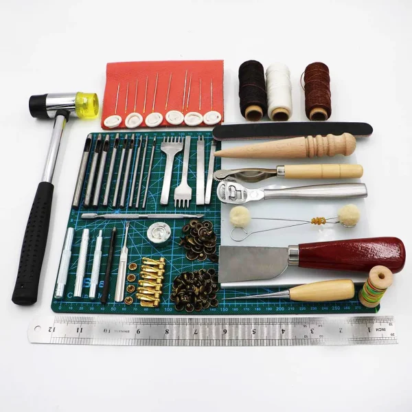 Leather Working Hand Tools 44 Piece Crafting Starter Kit