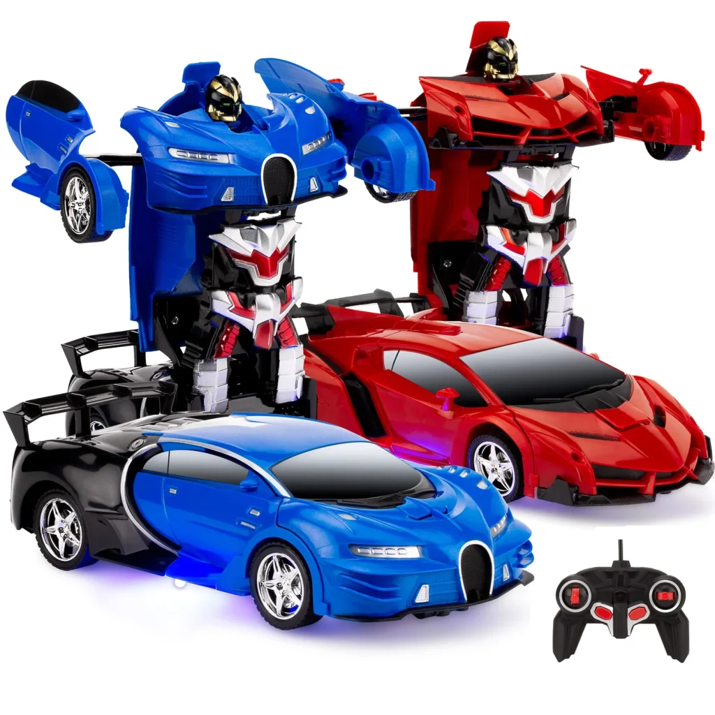 Transforming Robot RC Car Set of 2 Remote Control Toys Kids Gift